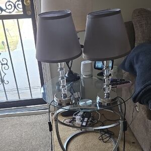 Elegant Silver and Gray Table Lamps